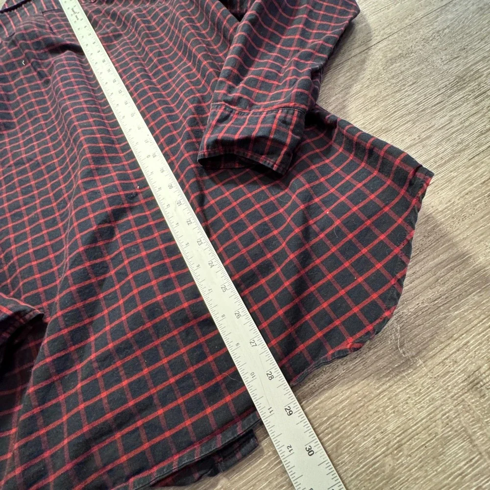 J Crew Shirt Mens M Red Blue Plaid American Pima Cotton OCBD Classic Fit Preppy